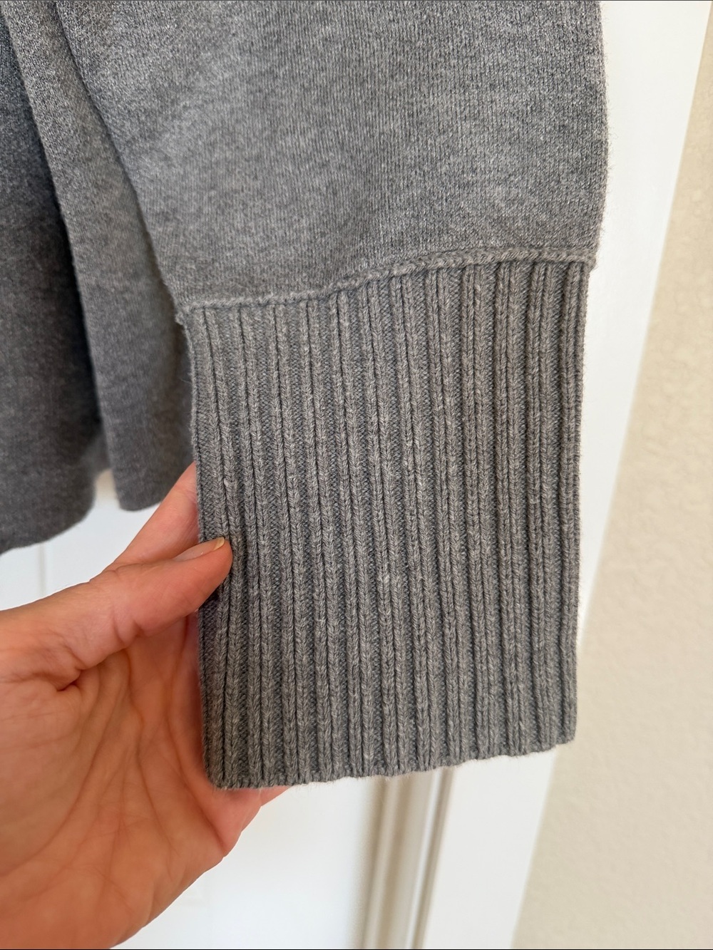 Anthropologie Maeve Carys Gray Mock Neck Sweater Size Large Slouchy Soft - Picture 4 of 6